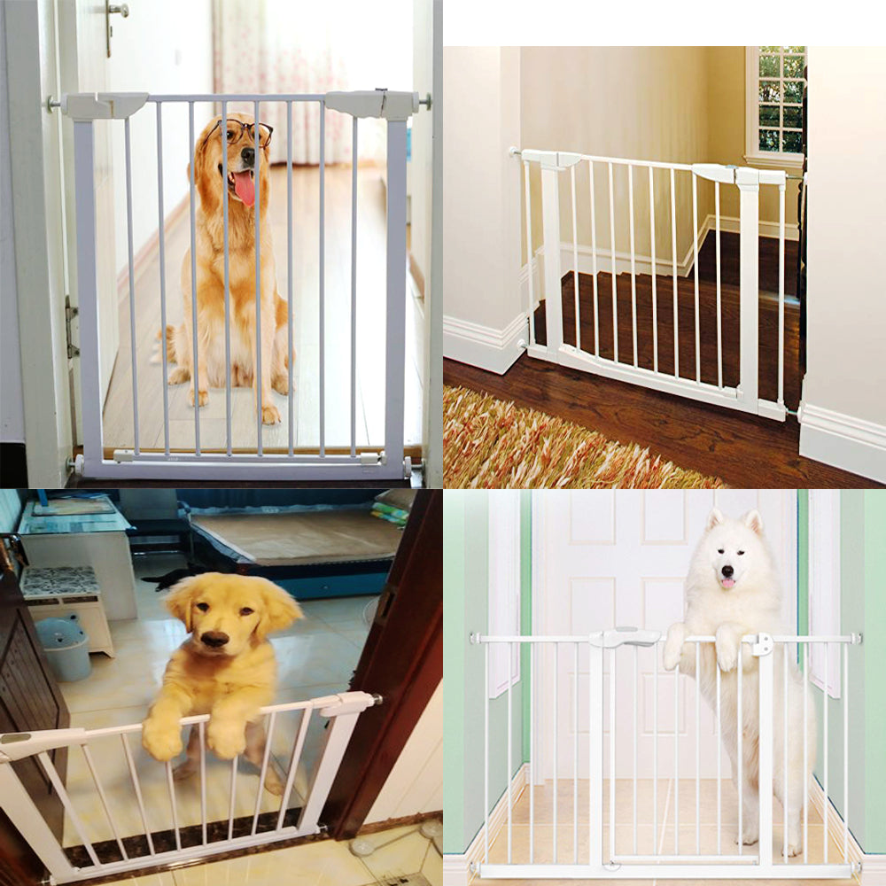 Security gate with outlet dog door