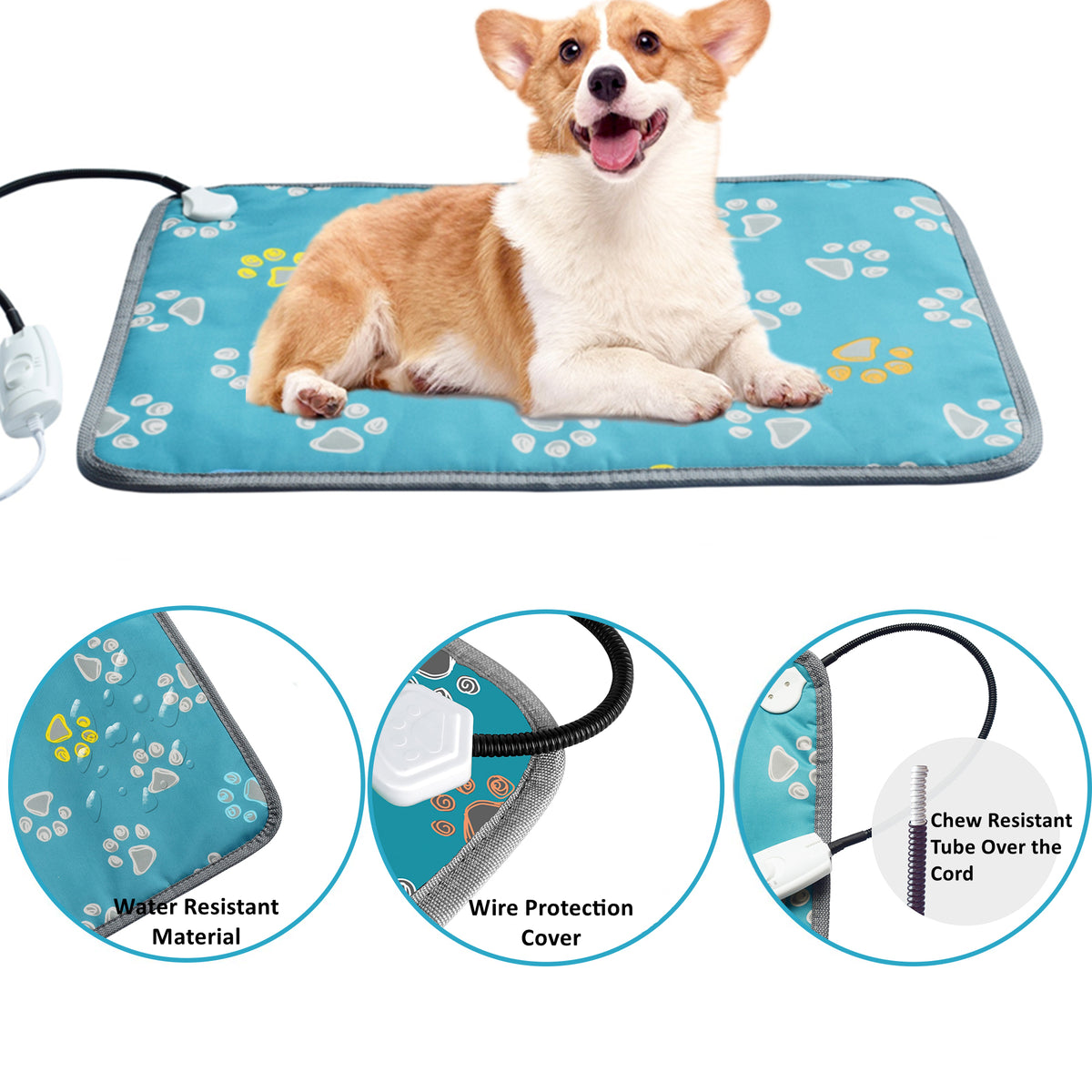 Electric Pet Heating Pad 72 x 48cm HEARTDECO