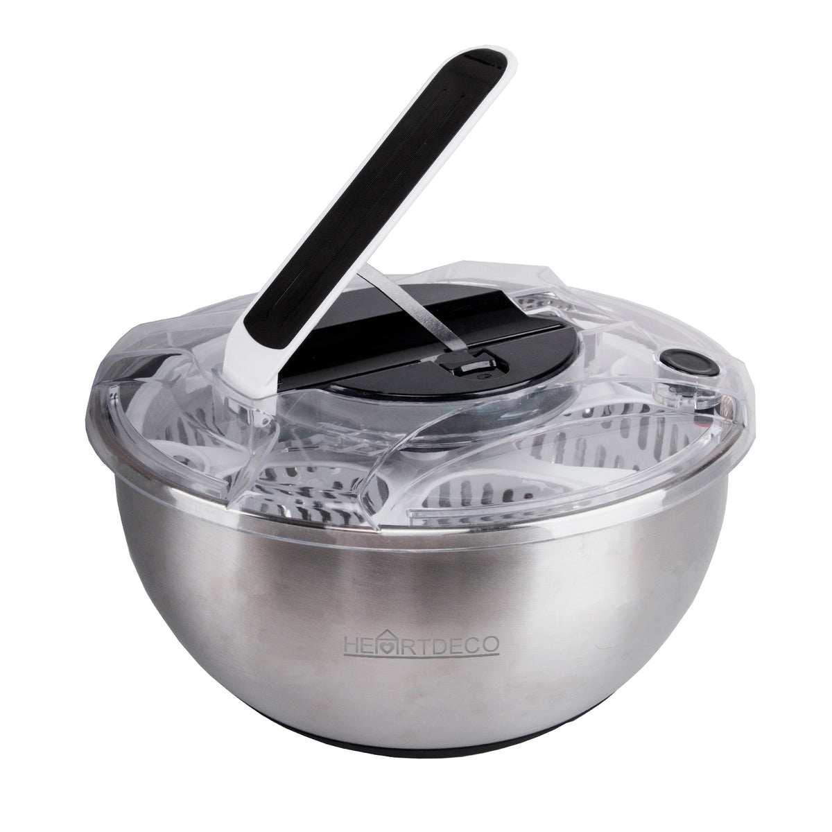 Stainless Steel Salad Bowl Spinner Colander 3.5L HEARTDECO