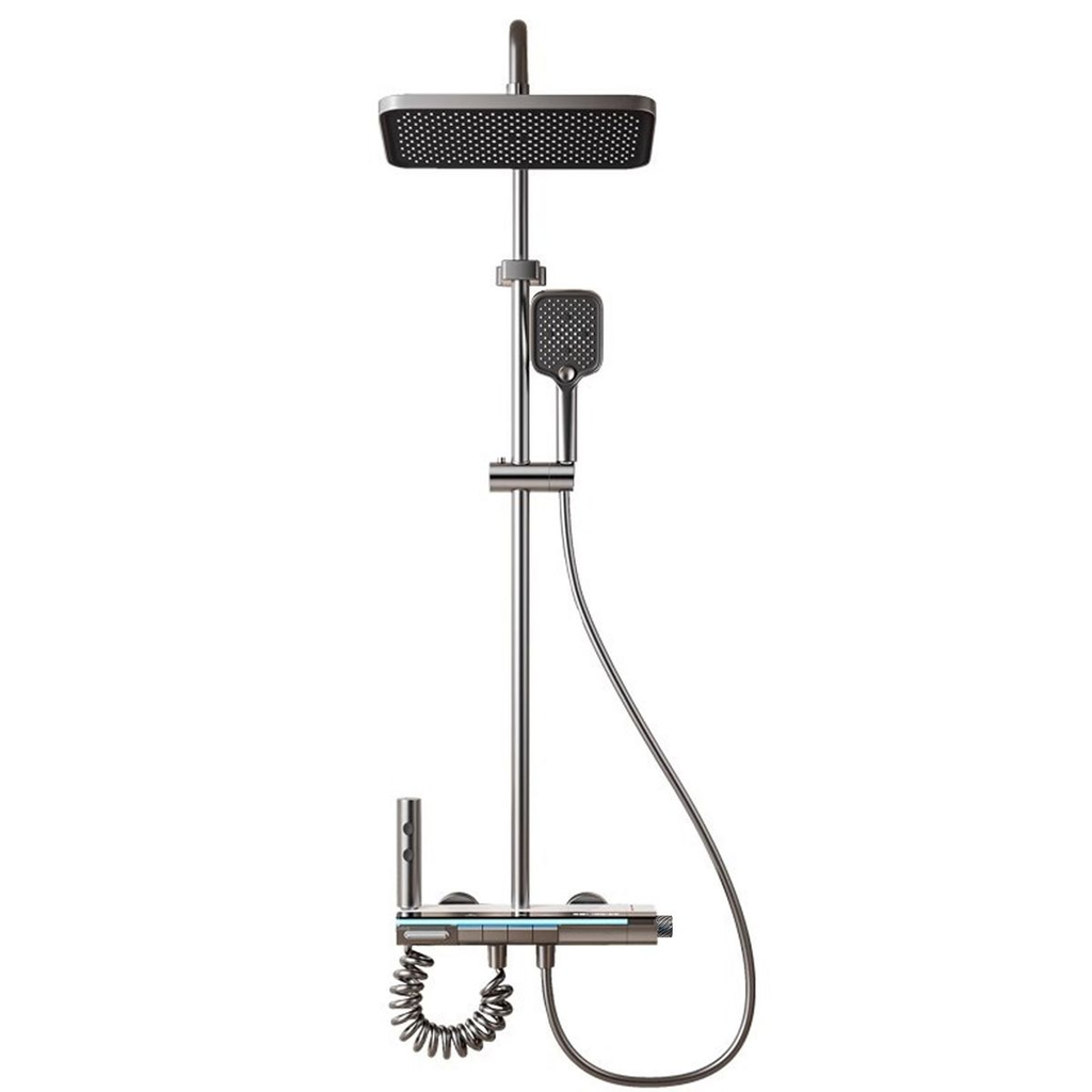 Thermostatic Rainfall Bath Shower Set with LED Digital Display System