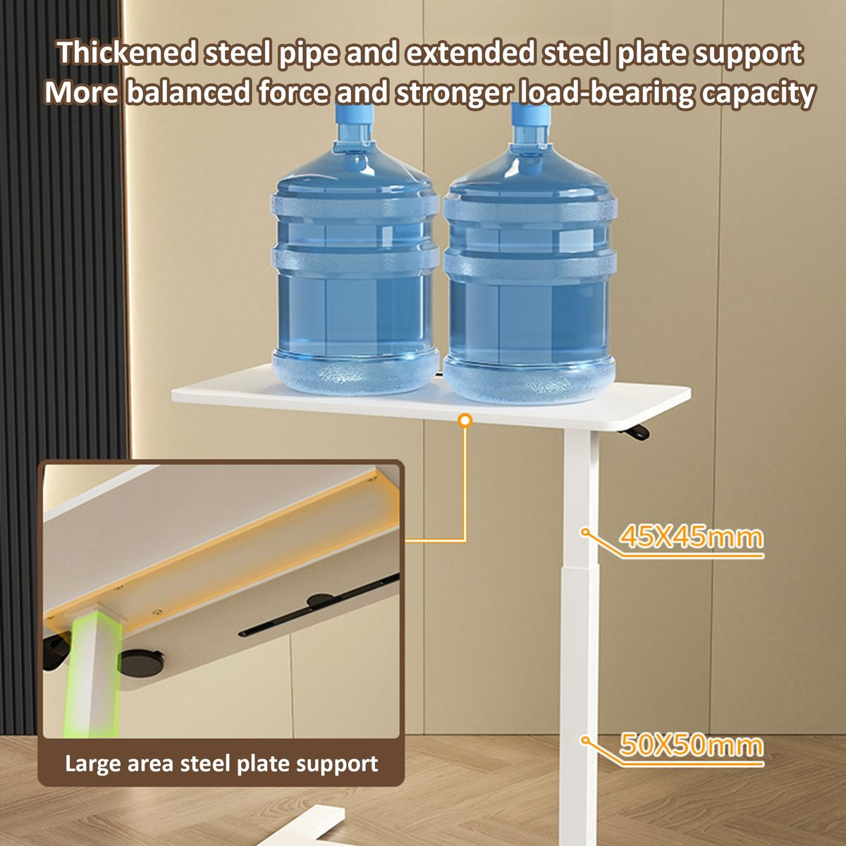 Height Adjustable & Foldable Overbed Table with Gas Spring Riser ...