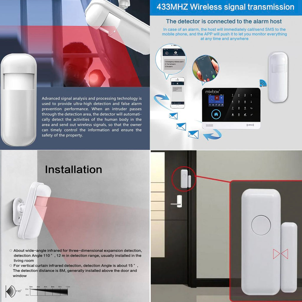 Mixbox Alarm Phone Call SMS WIFI Security System Wireless Kit – HEARTDECO