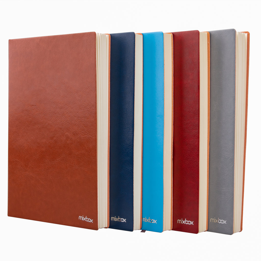 5 Pack PU Leather A5 Lined Journal Ruled Notebook
