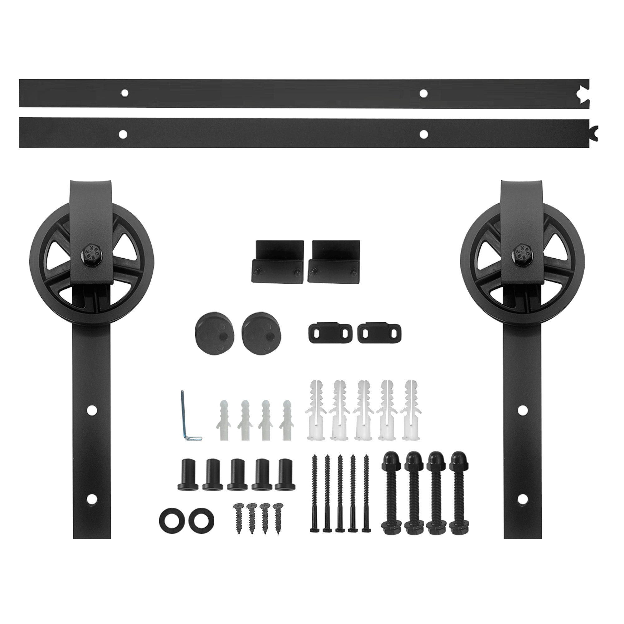 Single Door Sliding Barn Door Track Hardware Kit 1.5m HEARTDECO