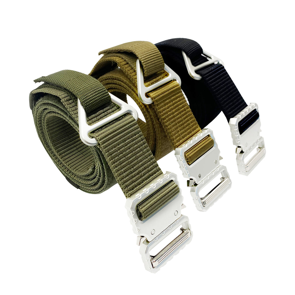 3PCs Tactical Belt Nylon Waist Belt Quick Release Buckle Belt - Black/Brown/Army Green