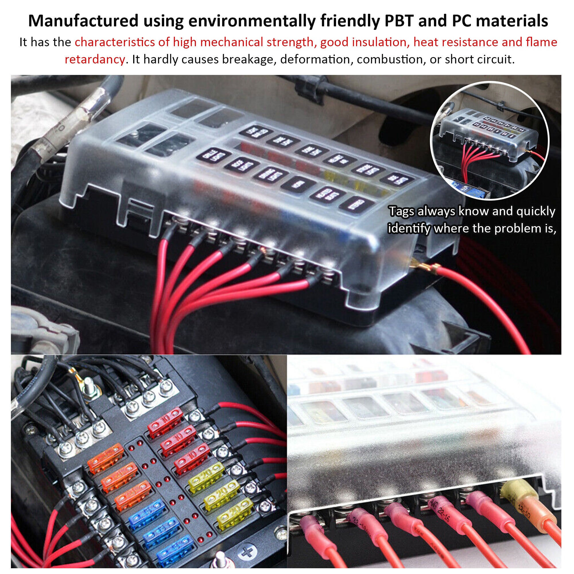 12-Way Fuse Block 12V Blade Fuse 12 Circuit Panel – HEARTDECO