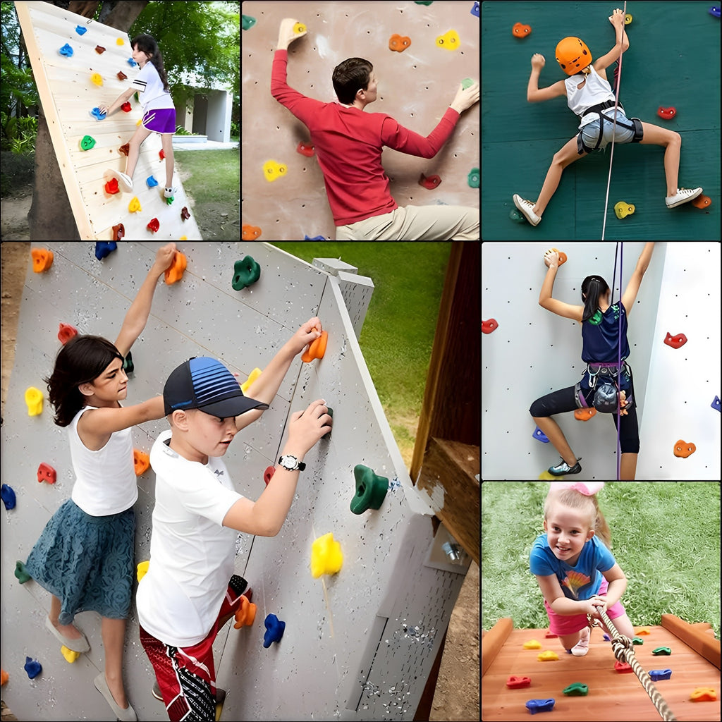 15 Pcs DIY Kids Rock Climbing Wall Holds Set HEARTDECO