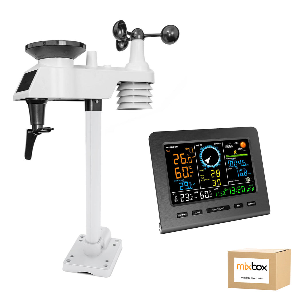 Mix Box Weather Station Digital LCD Solar Calendar Alarm Clock-5 In 1