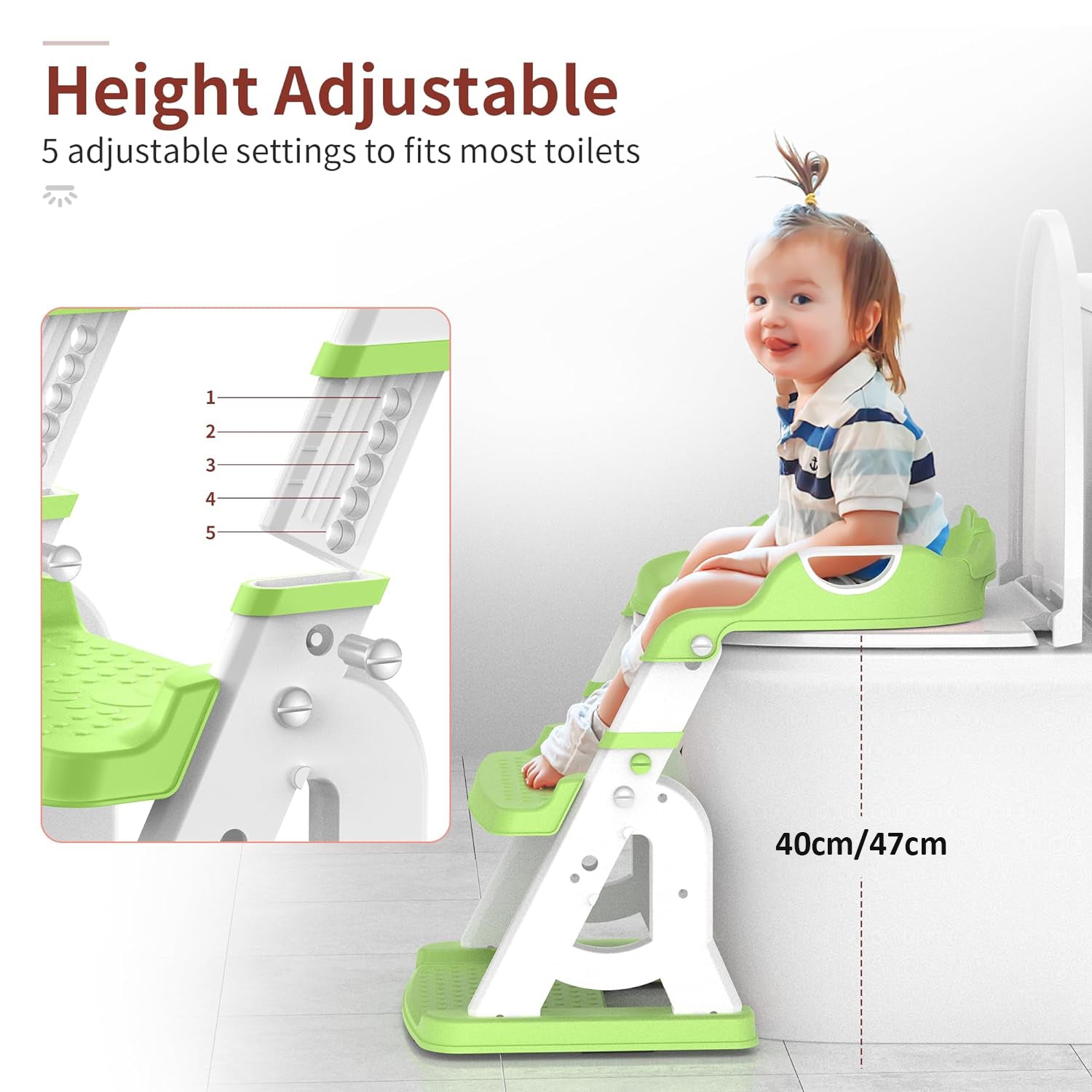Mix Box Foldable Height Adjustable Child Potty Training Toilet Seat La ...
