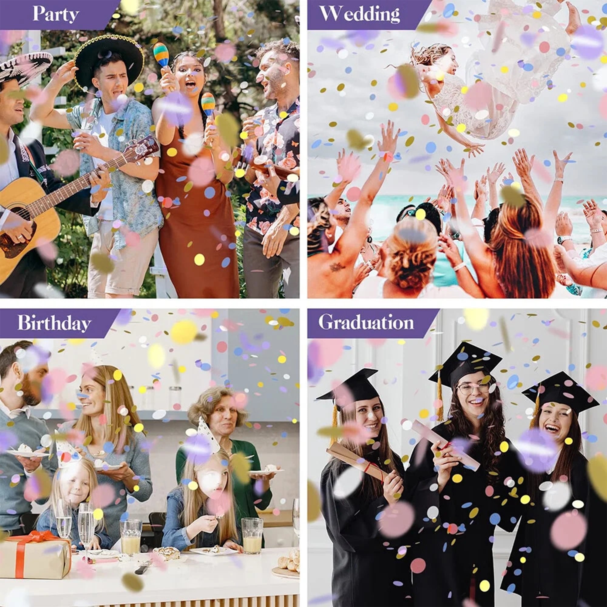 Mix Box 5 Pieces 58cm Confetti Party Popper Cannon for Party & Wedding ...