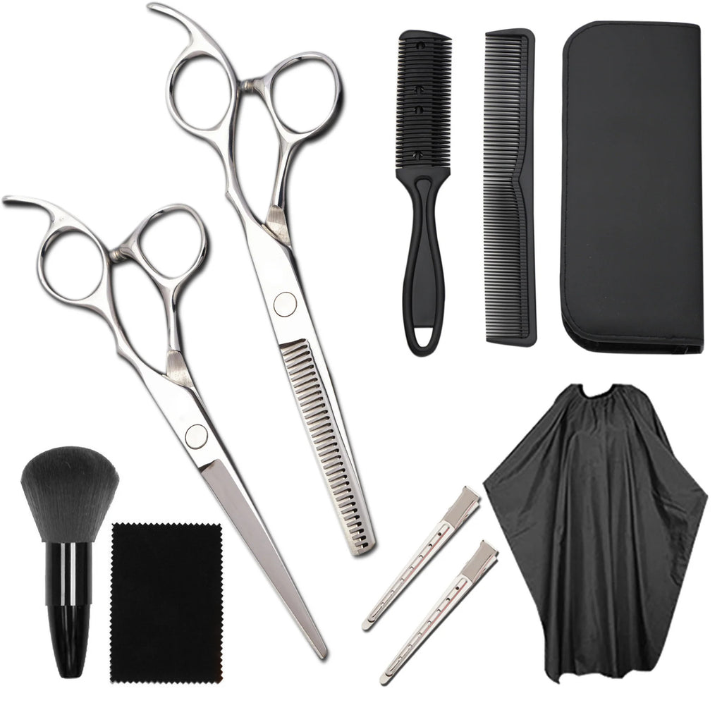 Mix Box 10 PCS Complete Professional Barber Hair Cutting Scissors