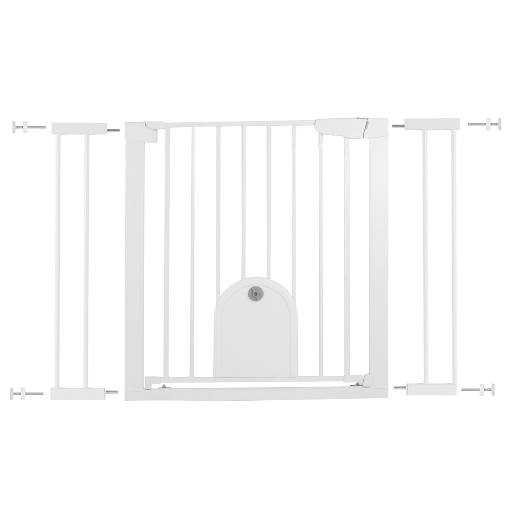 75cm-96cm Expandable Baby Safety Gate with Pressure Mount & Small Pet Door