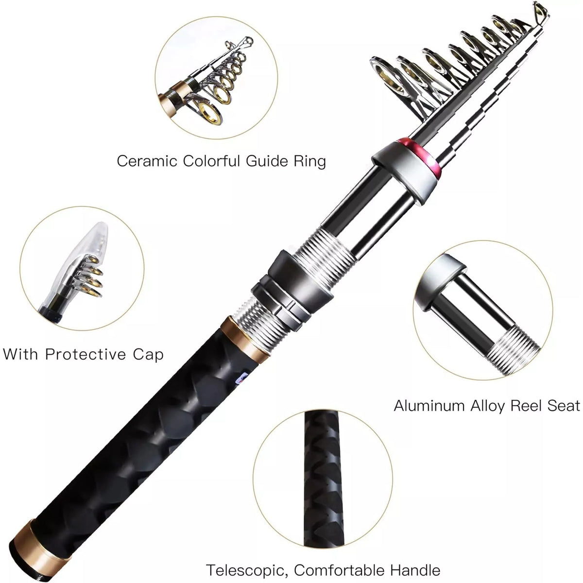 Mix Box Carbon Telescopic Retractable Fishing Rod-2.1m – HEARTDECO
