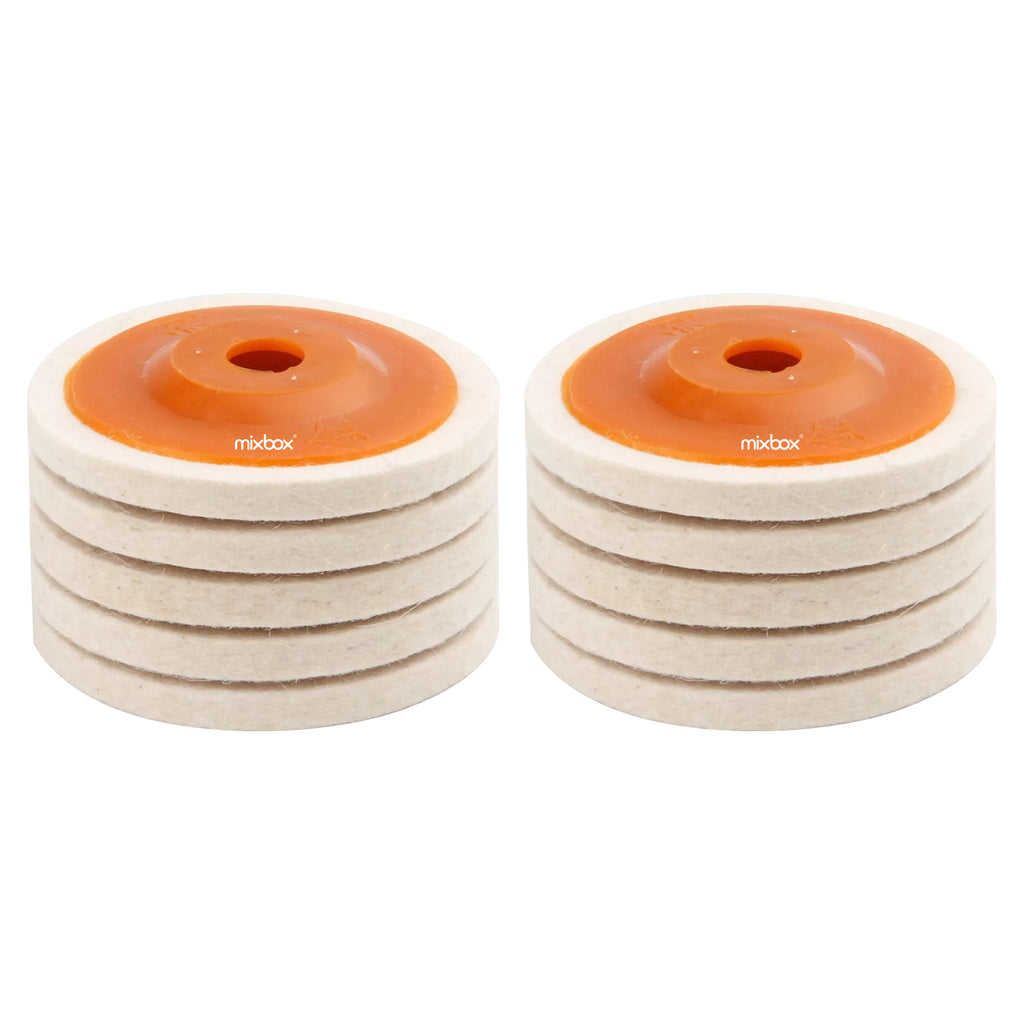 10 Pcs 4 Inch Wool Felt Polishing Wheel Disc for 5/8inch Arbor Angle Grinder