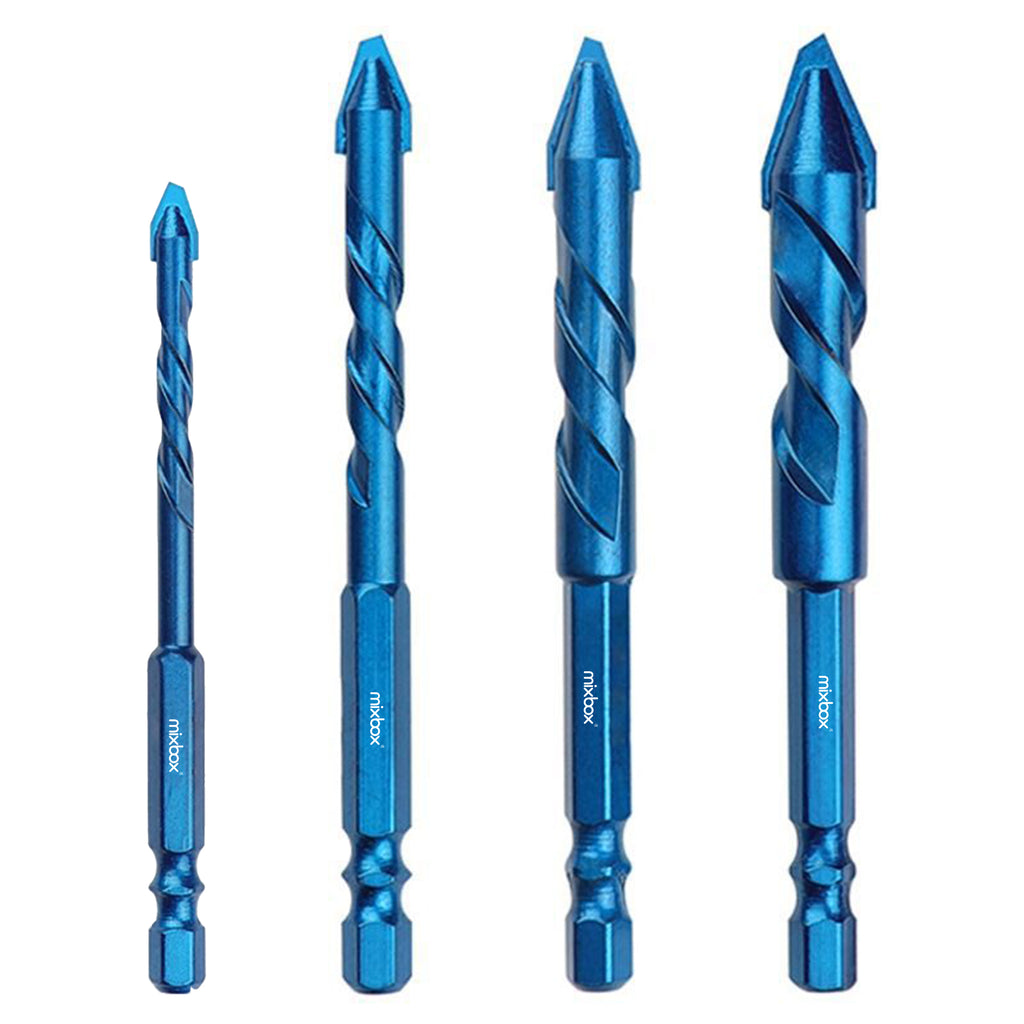 Mix Box 4 PCs Multi High Strength Eccentric Twist Drill Bit Set,6+8+10+12mm