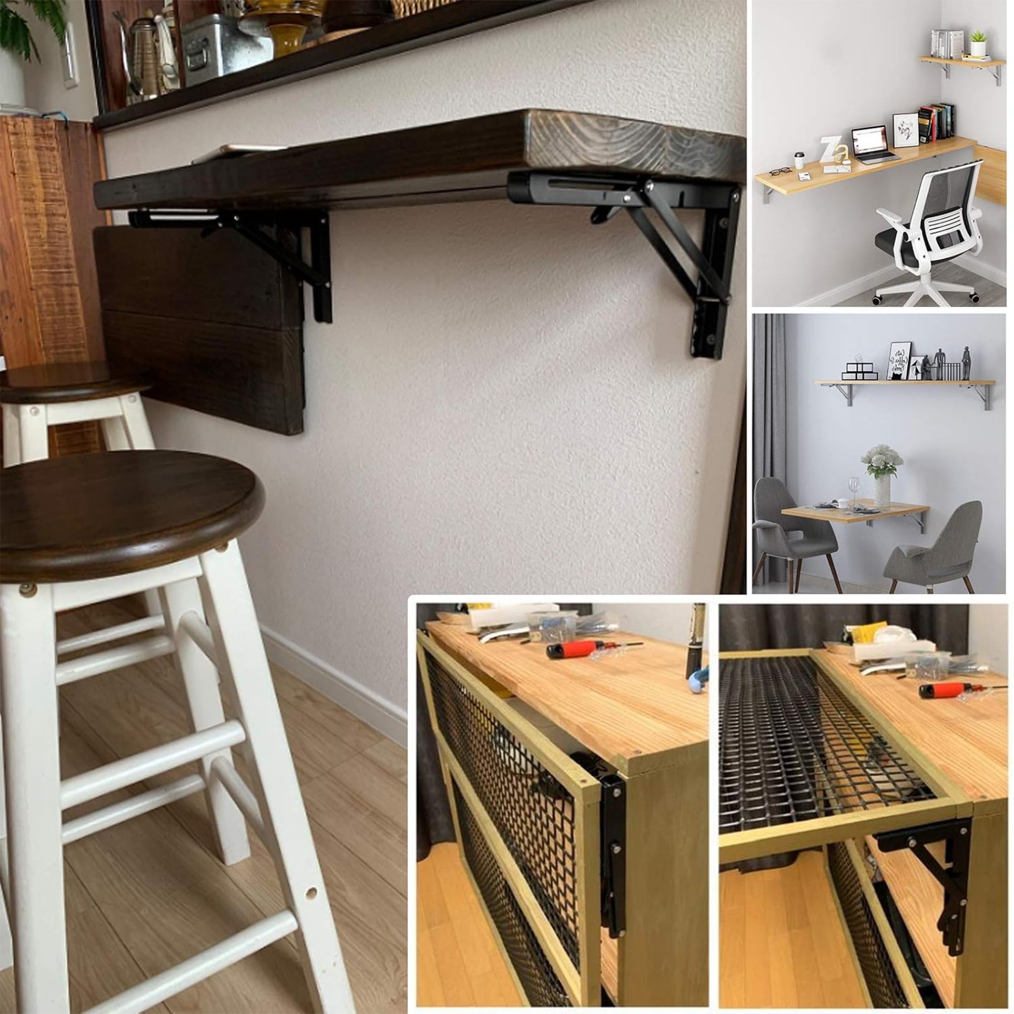 Mix Box 2 Pack10 inches Stainless Steel Triangle Folding Shelf Bracket ...