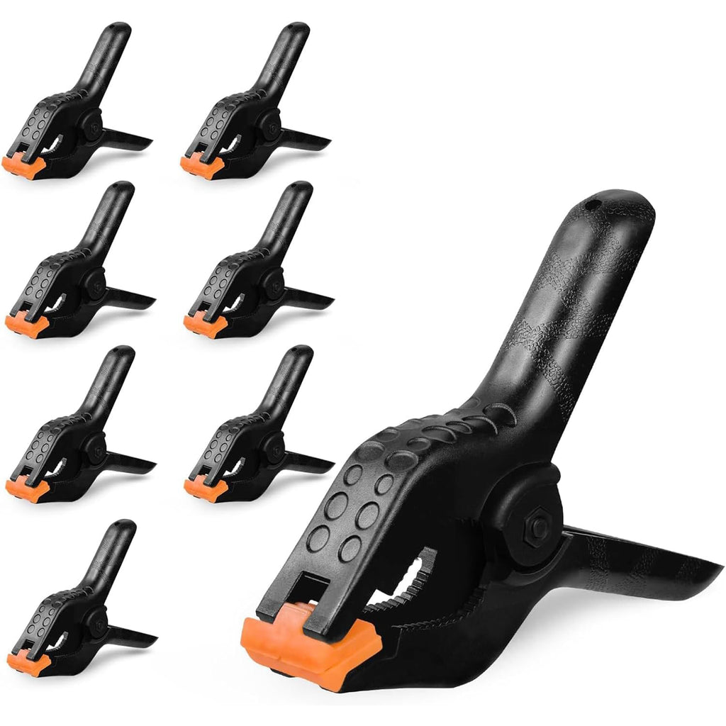 8 PCs 4 inch Ergonomic Plastic High Strength Spring Clamps Kit