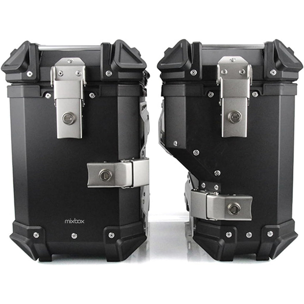Mix Box 38L Luggage Alloy Motorcycle Right Exhaust Side Case Waterproof Set