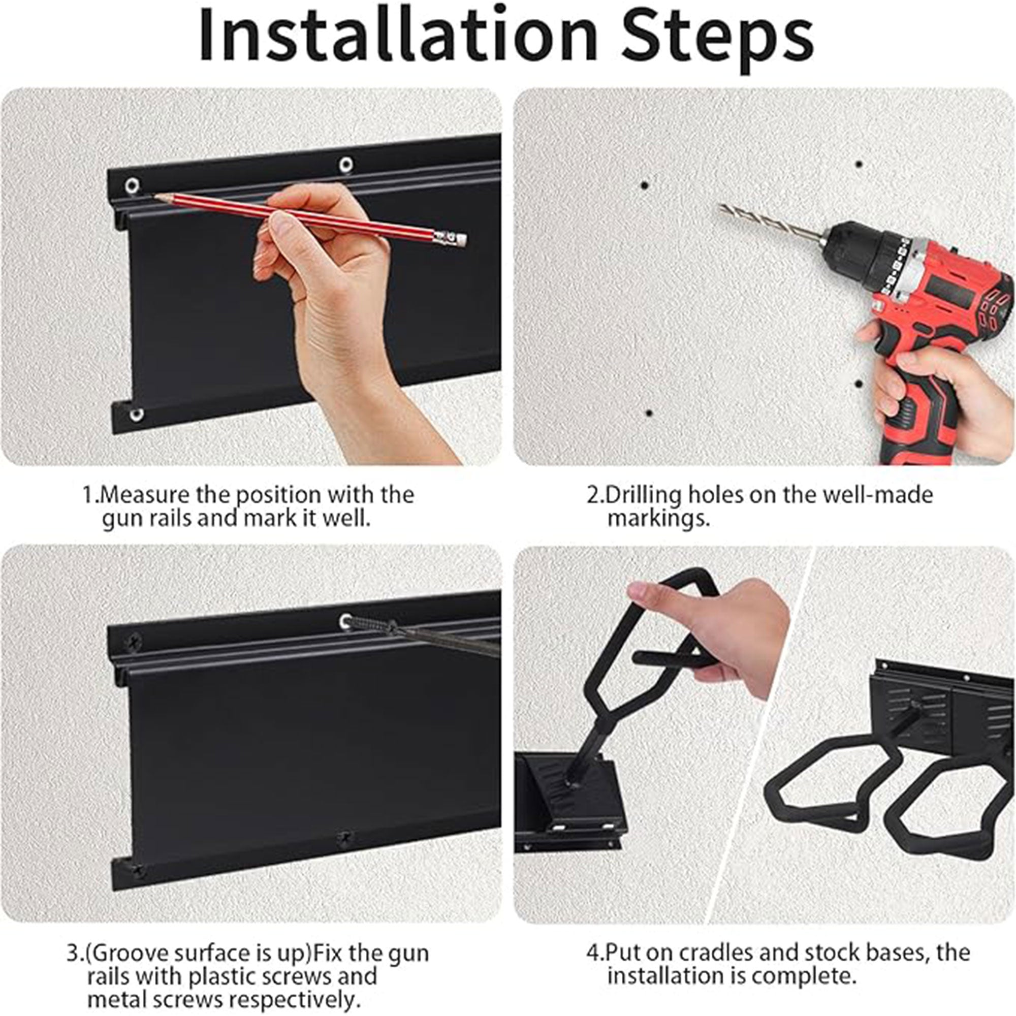 Mix Box Wall Mount 3 Slot Heavy Duty Wall Mount Rifle Gun Display Rack ...