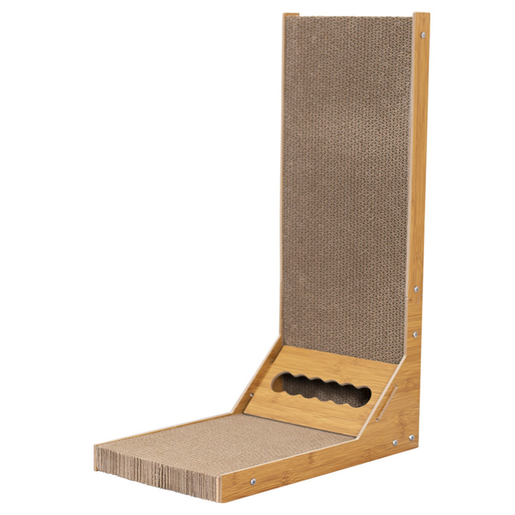 60cm L-Shaped Cat Scratch Board Vertical Bed with Bell Toy