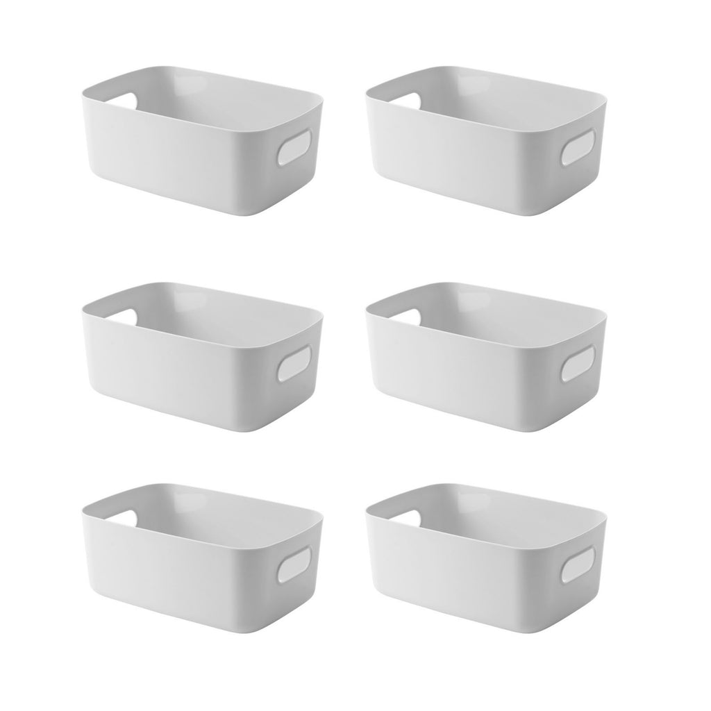 6Pcs Desktop Organizer Storage Box Stackable Bins for Home Use