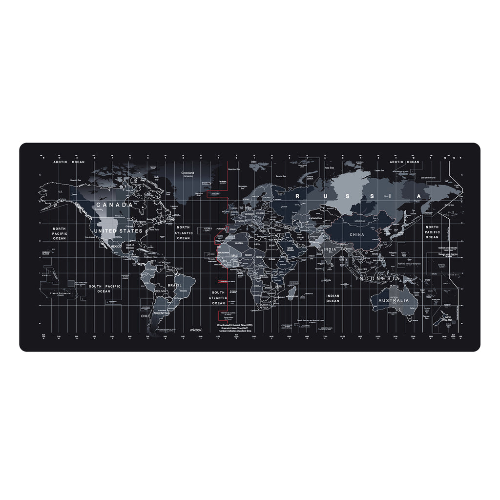 Anti-Slip World Map Gaming Mouse Pad - XL