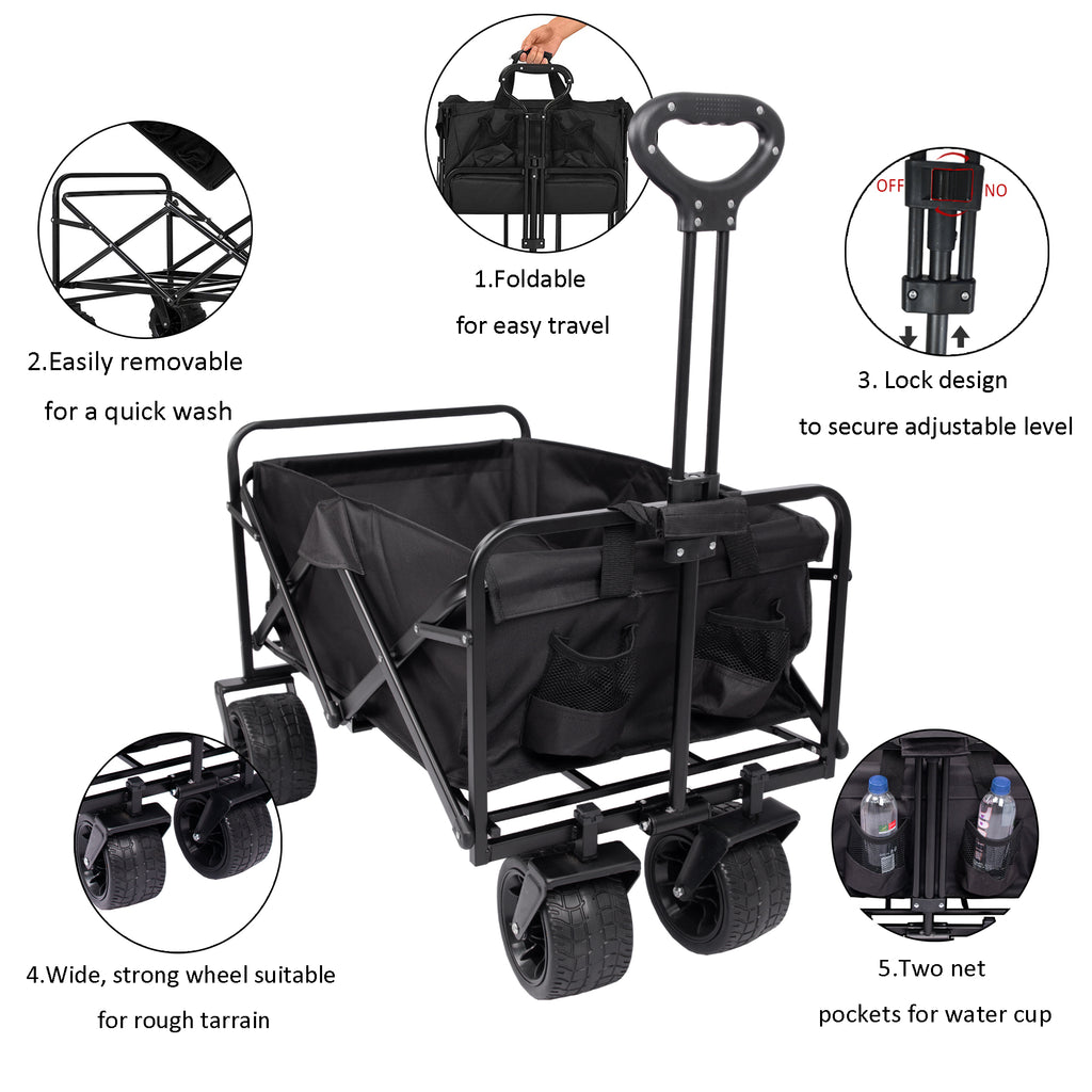 Compact Folding Camping Cart Utility Wagon – HEARTDECO