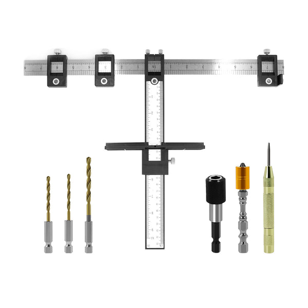 Adjustable Drill Hole Punch Jig Ruler Handle Hole Locator Tool