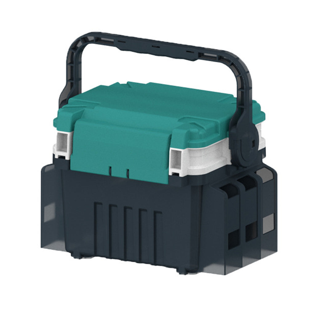 Mix Box 7L Portable Sittable Tackle Box with Rod Holder-100kg Load Capacity - Black