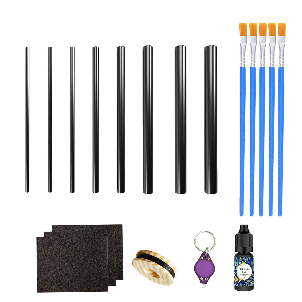 Mix Box 19 PCs Fishing Rod Carbon Fiber Sticks Repair Kit -10cm