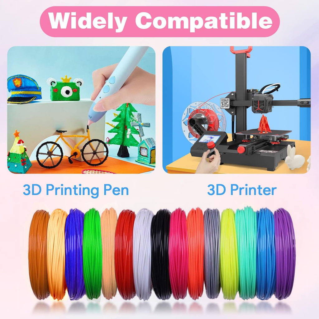 2 Pack 20 Colors 3D Pen 1.75mm PLA Filament Refills Kit
