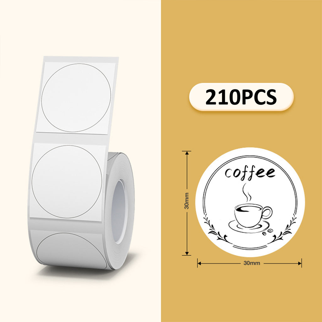 Mix Box B3s - 30x30mm 210 PCs PVC White Thermal Sticker Labels(Round ...