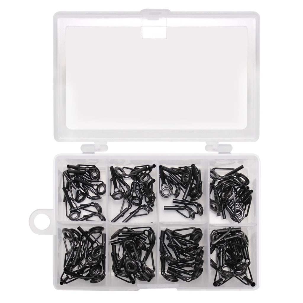 80 PCs Fishing Rod Stainless Ceramic Guide Rod Rings Kit -8 Sized