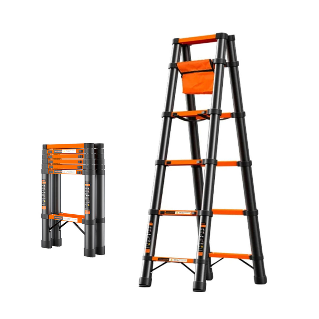 Mix Box 5-Step Telescopic Ladder Portable Aluminum Extension Ladder