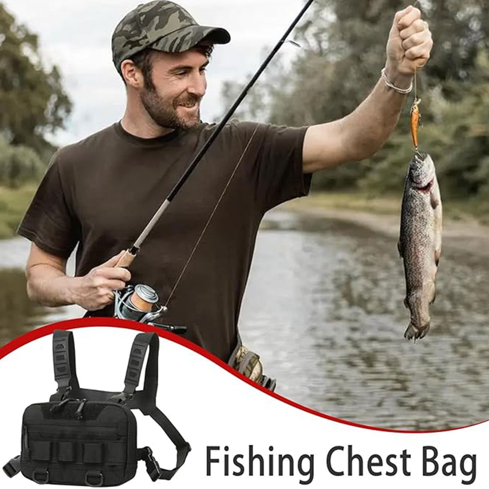 Mix Box 20L Lightweight Fishing Tackle Bag Backpack,Chest Rig Bag ...