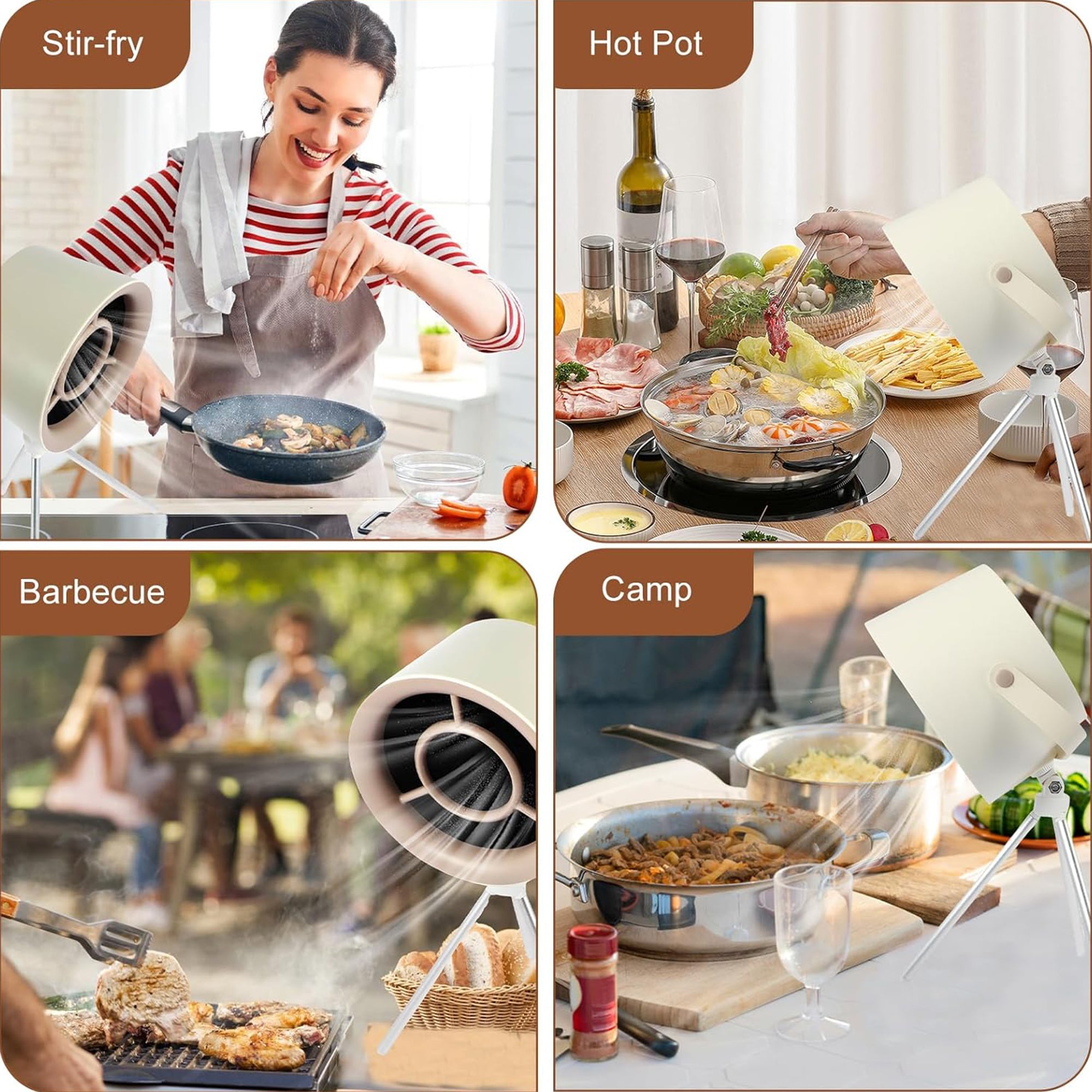 Mix Box Portable Range Hood for Cooking, Desktop Range Hood with 3 Spe ...