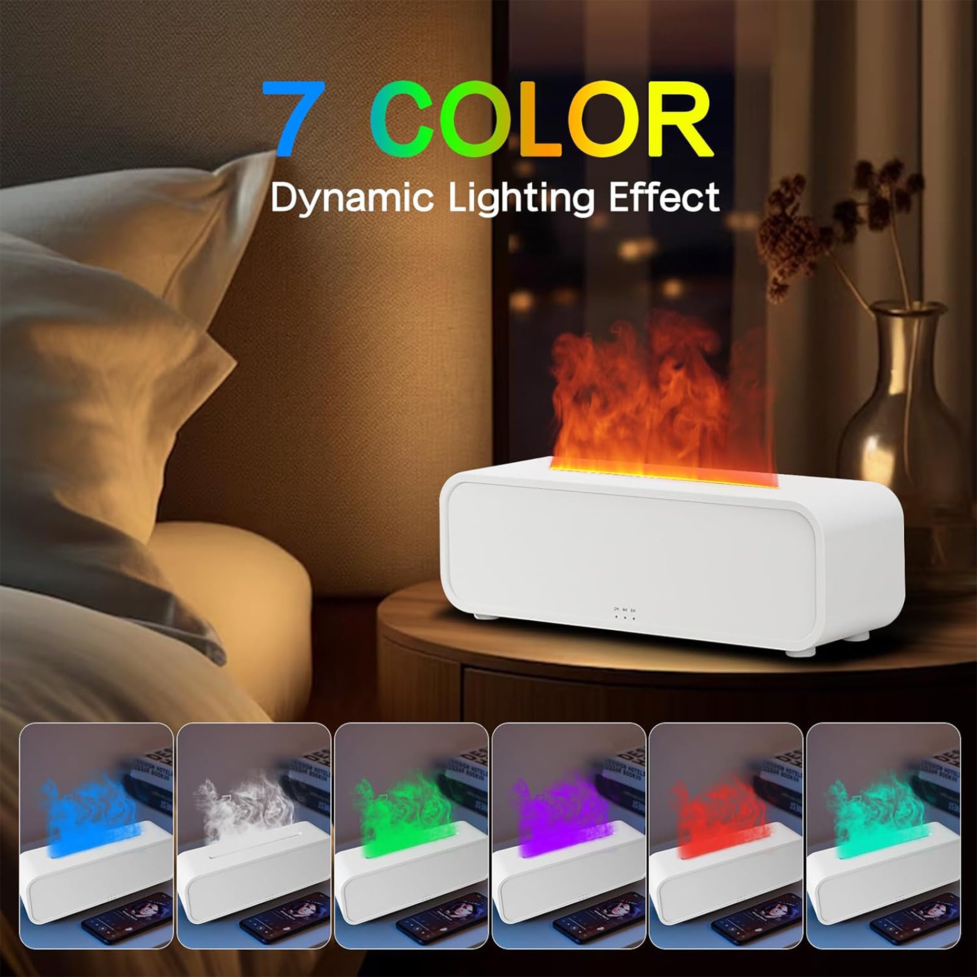 Fire Diffuser Box Mix Box Essential Oil Diffuser, Music Sync Fire Flame Aromatherapy Dif ...
