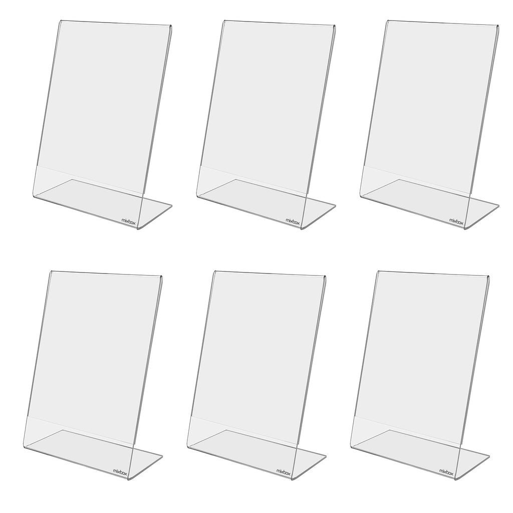 Acrylic L-Menu Stand,A5 Size  (6 Pack) for Tabletop Display & Menus