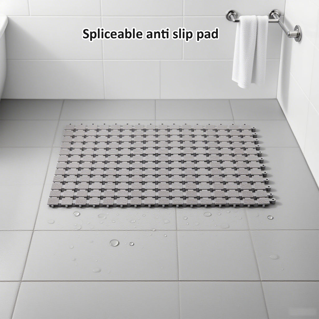 Mix Box Interlocking PVC Rubber Floor Tiles with Drain Holes(10 PCs)