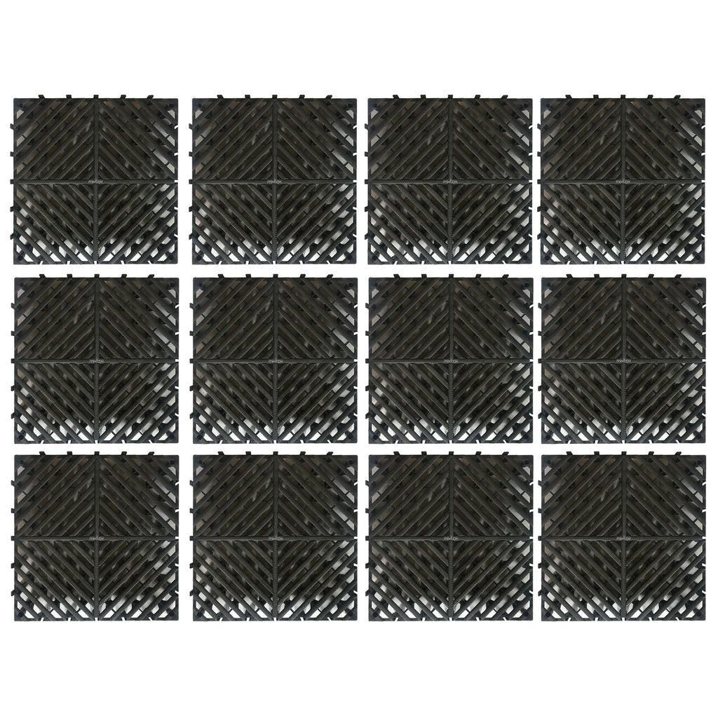 Mix Box Modular Interlocking Splicing Drainage Mats,12 Pack -40 x40cm