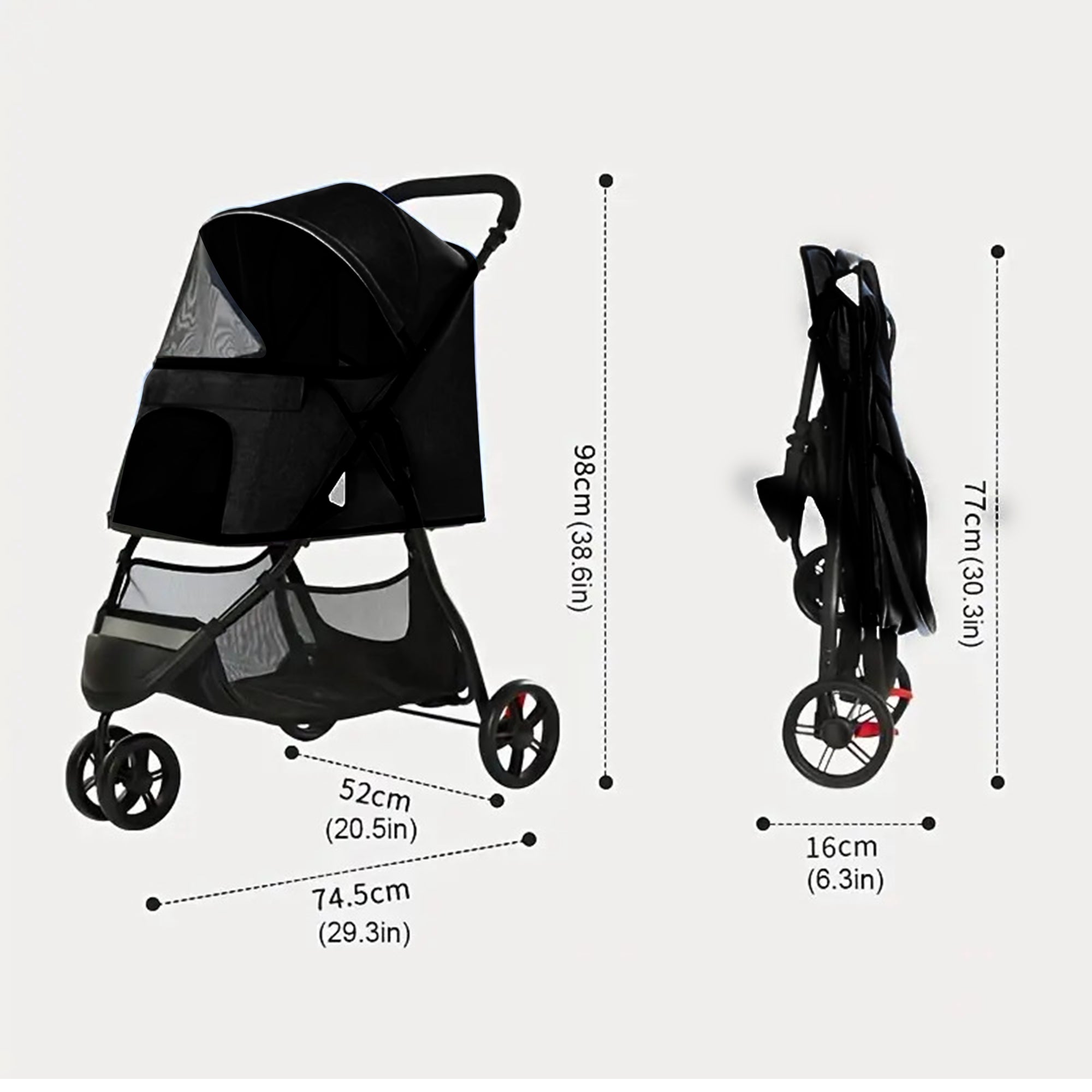 Mix Box Outdoor Foldable Pet Stroller Dog Stroller With 3 Wheels ...