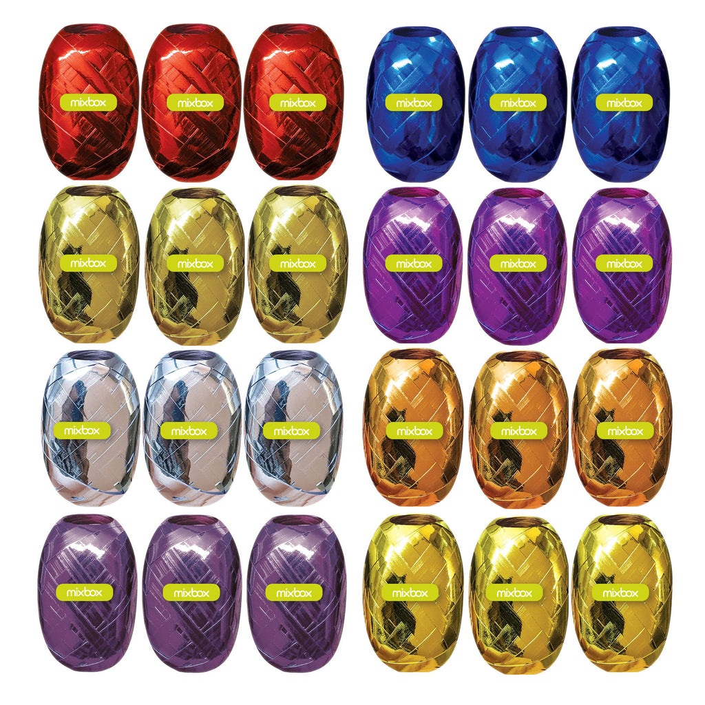 Mix Box 24 Pack Gift-Decor Curling Ribbon Mul-Colors(Each roll 5 mm x 10m)