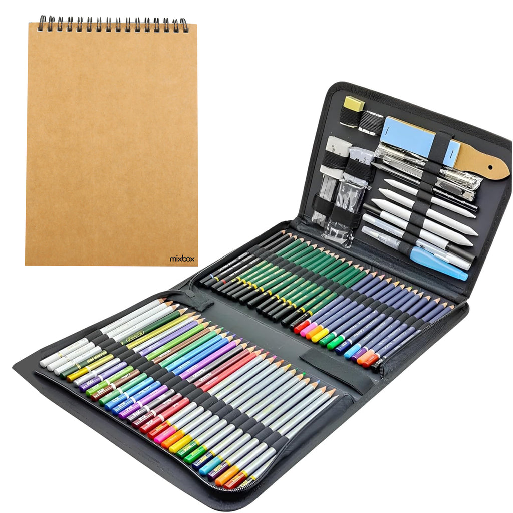 Mix Box Professional Colored Draw & Paint Art Pencil Sketching Set-77PCs