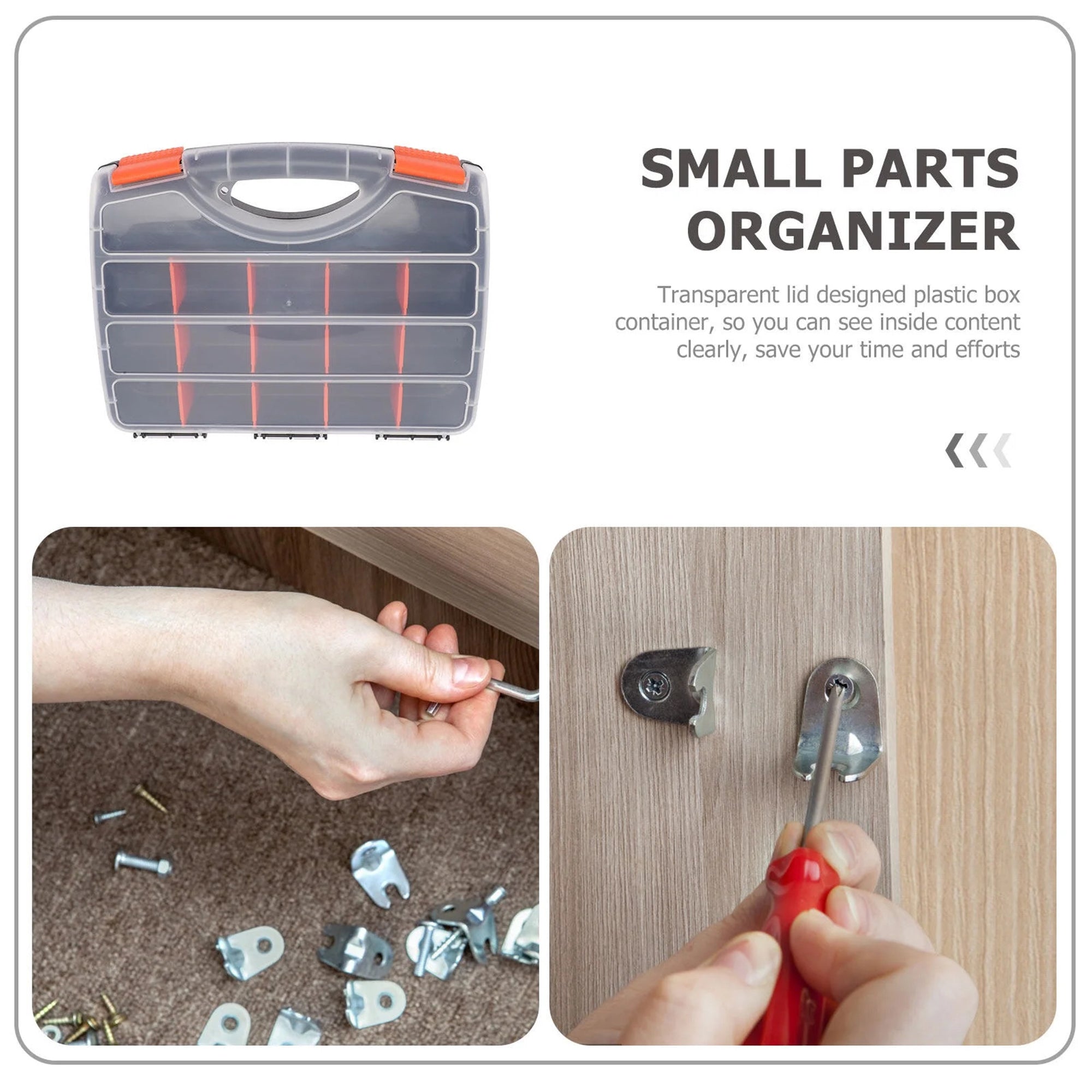 Mix Box Handheld Tool Organizer Storage Box 15 Grid Drawer with 240 la ...