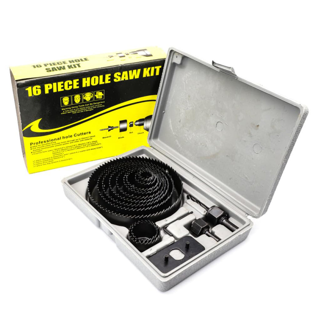 Mix Box 17Pcs Drill Bits Hole Saw 12-127mm Set for Wood
