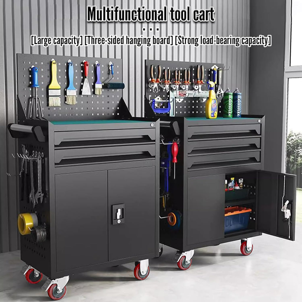 Mix Box Heavy Duty 3 Drawer Cart Tool Trolley Cart with Wheels Kit ...