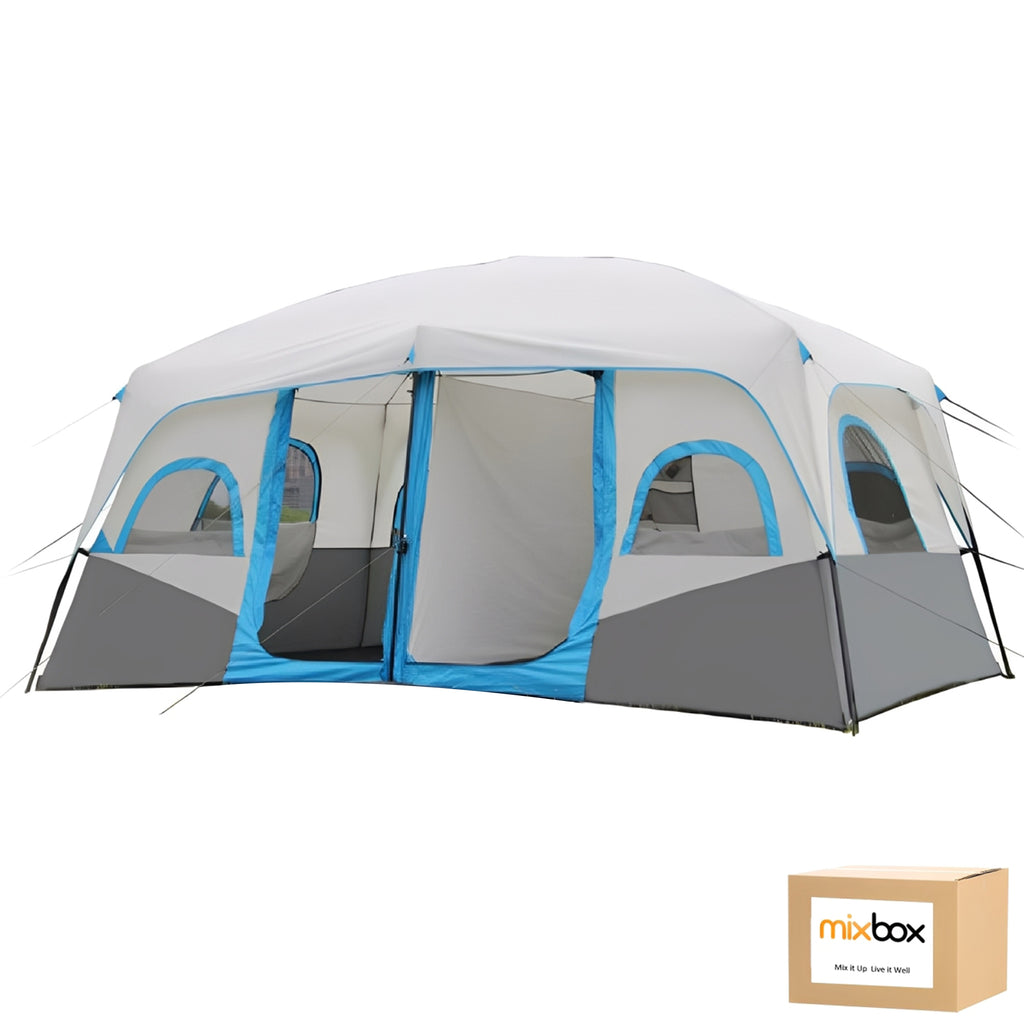 Mix Box Outdoor Camping 8-12 Person Family Canopy Tent, 2 Room,Extal large