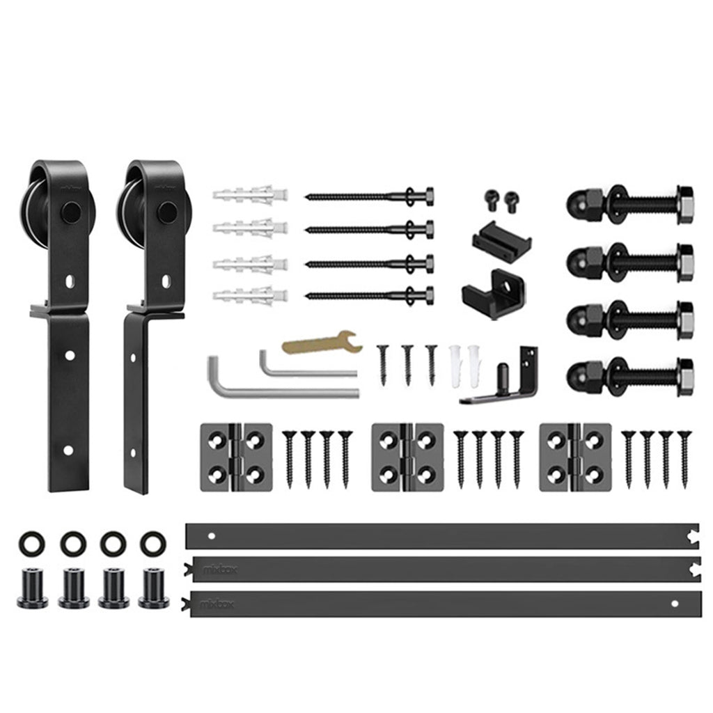 Mix Box Bifold Sliding Barn Door Track Hardware Kit-1.5m