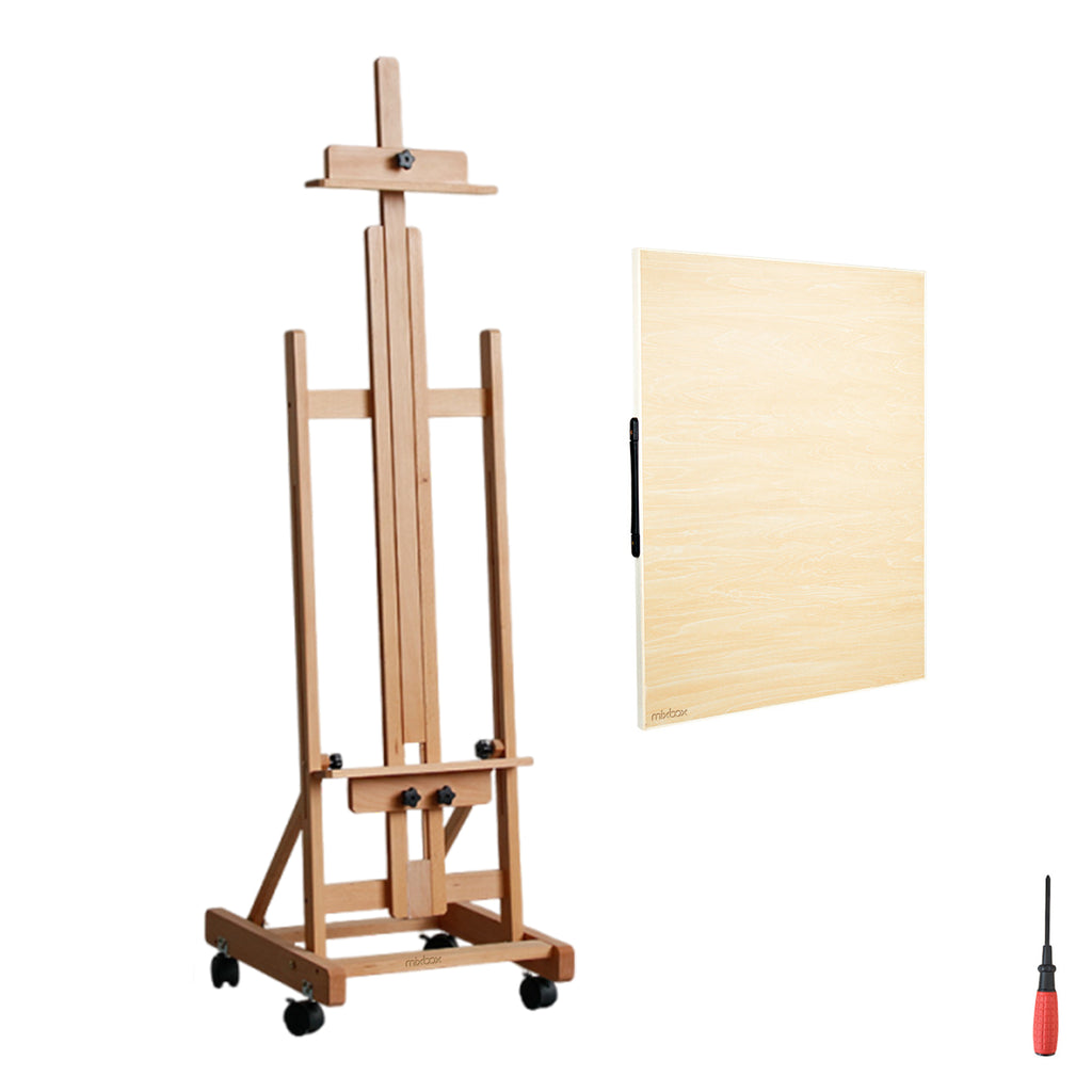 Mix Box Adjustable Wood H-Frame Easel Set