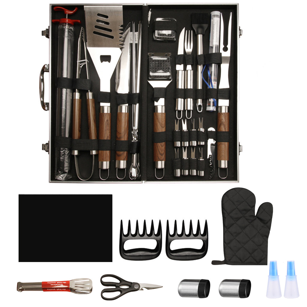 Mix Box 40 Pcs Stainless Steel Grill Tools Grilling Accessories Set